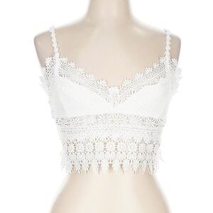 Current/Elliott White Lace Crop Top